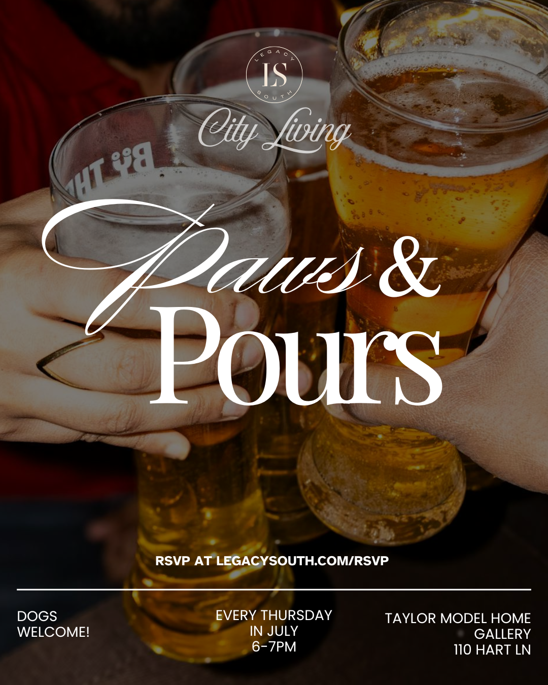Paws and Pours flyer