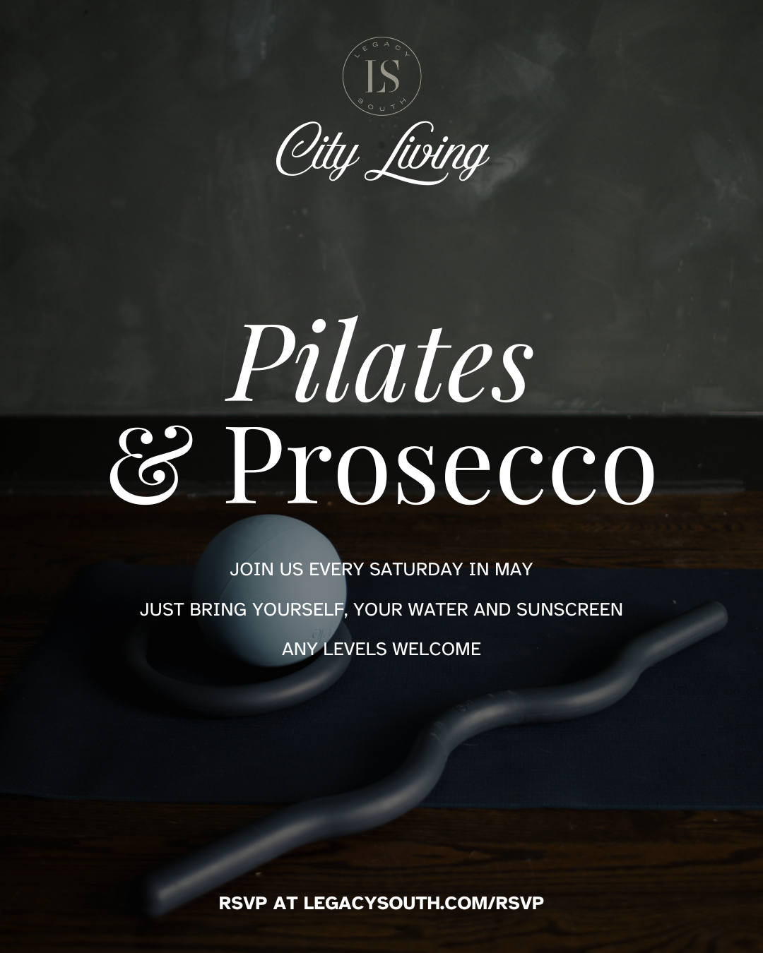 Pilates and Prosecco flyer