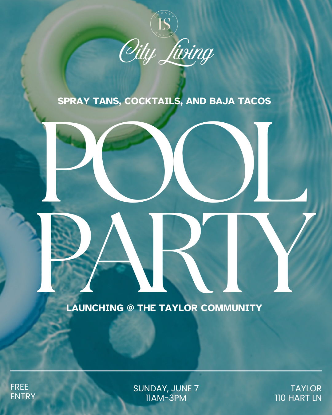 Taylor Pool Party flyer