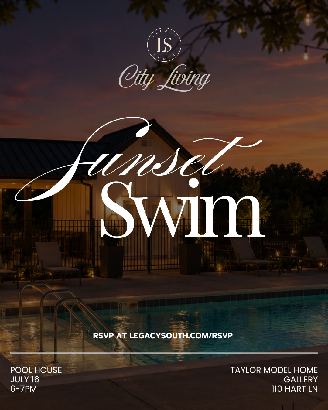 Sunset Swim flyer